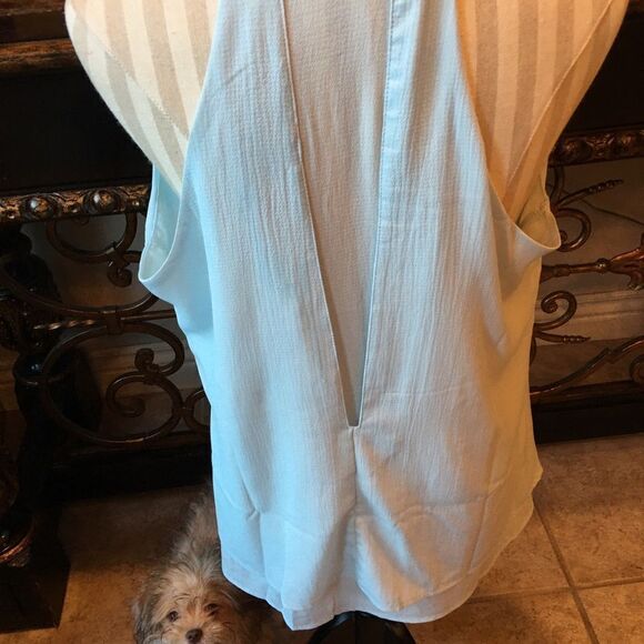 14 Blue Tie Blouse Top - Picture 3 of 14